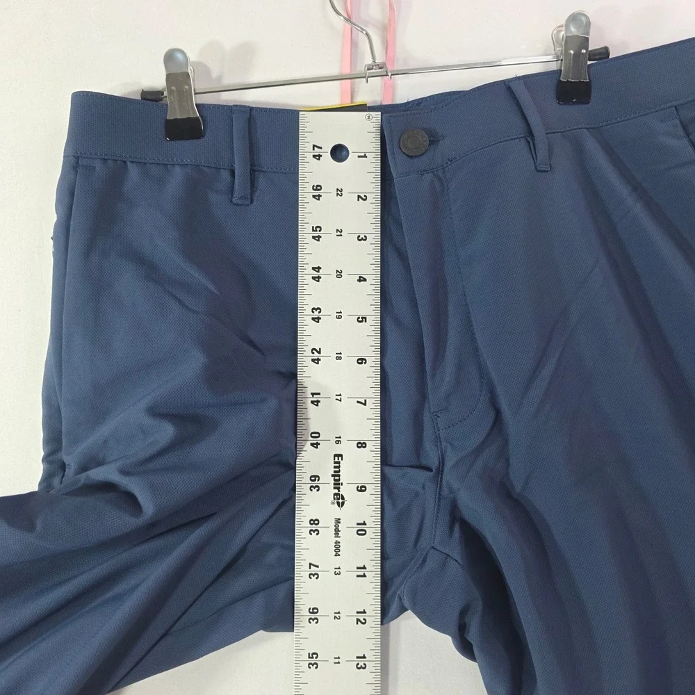 Banana Republic Mens Slim Fit Flat Front Pants Blue Stretch Wicking (Tag 32x29)